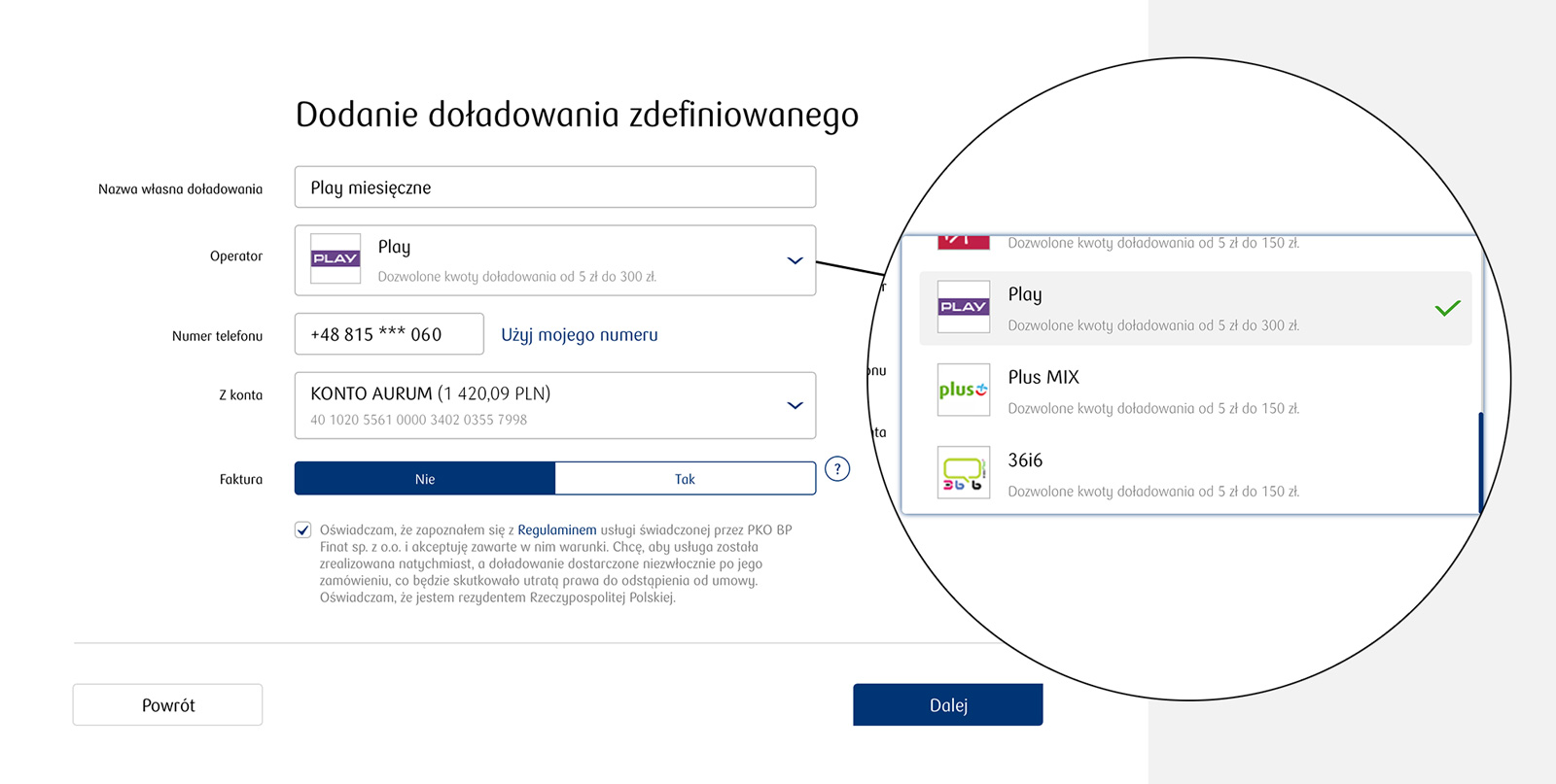 Jak wybrać operatora po zmianie wyglądu Doładowań w serwisie iPKO?