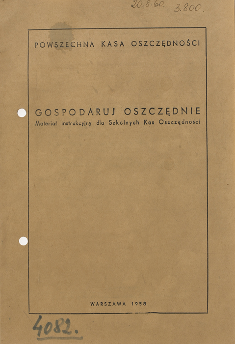 Gospodaruj oszczędnie - materiał instrukcyjny dla Szkolnych Kas Oszczędności