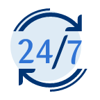 Grafika w kafelku Masz dostęp online 24h/7
