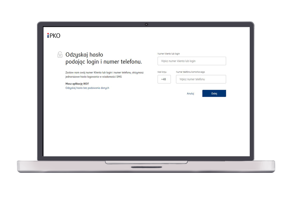 Wpisz swój numer klienta lub login oraz numer telefonu