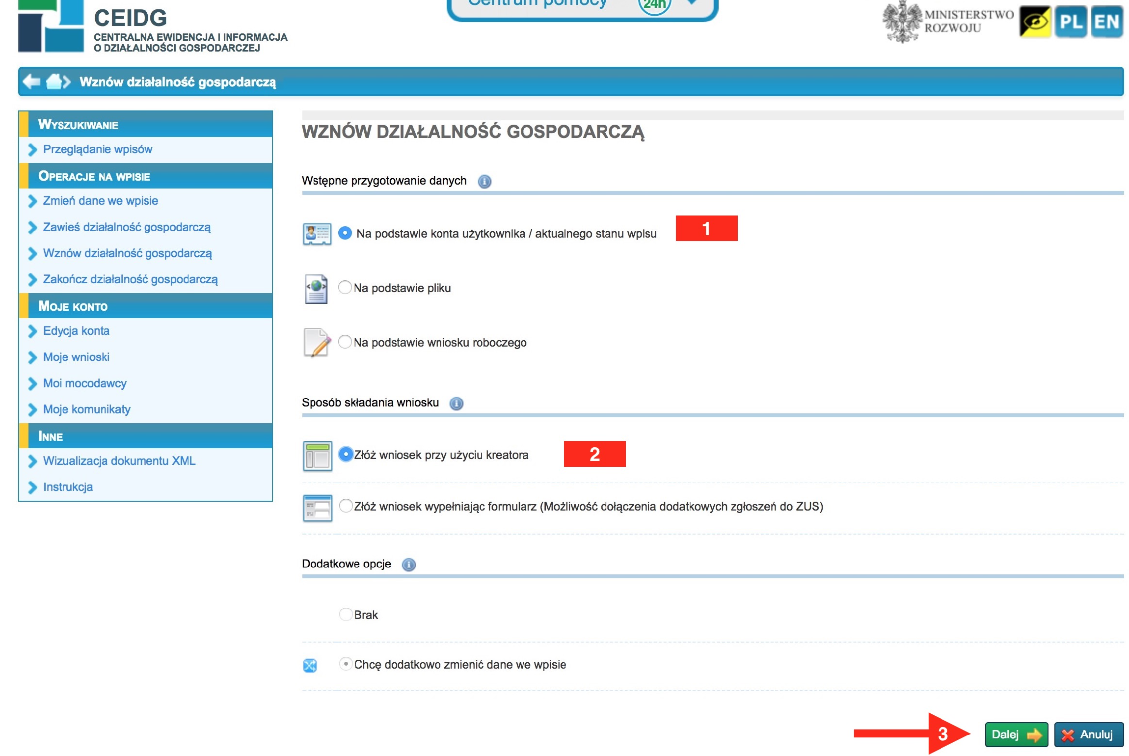 Jak wznowić działalność gospodarczą przez internet