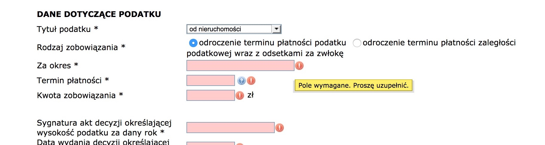 Odroczenie terminu płatności: podatku, zaległości podatkowej wraz z odsetkami za zwłokę