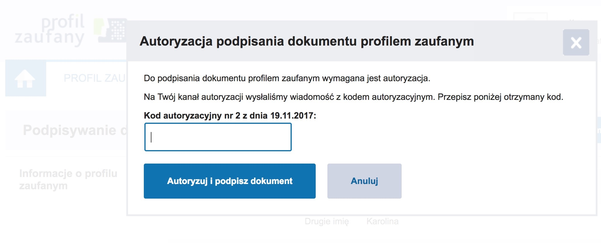 Autoryzacja poprzez hasło 