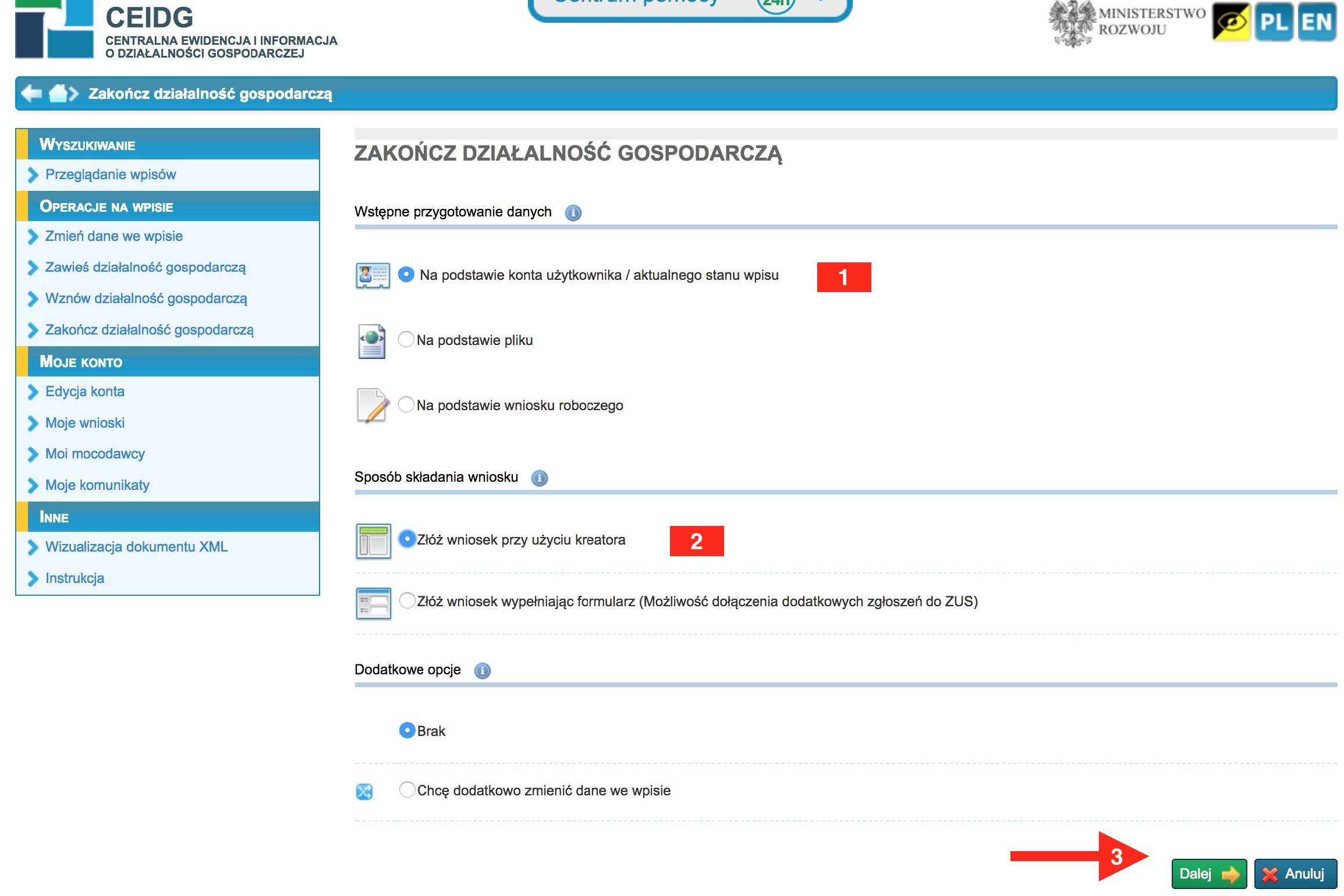 Jak zakończyć działalność gospodarczą przez internet 