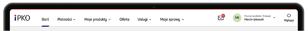 Nowe menu serwisu iPKO
