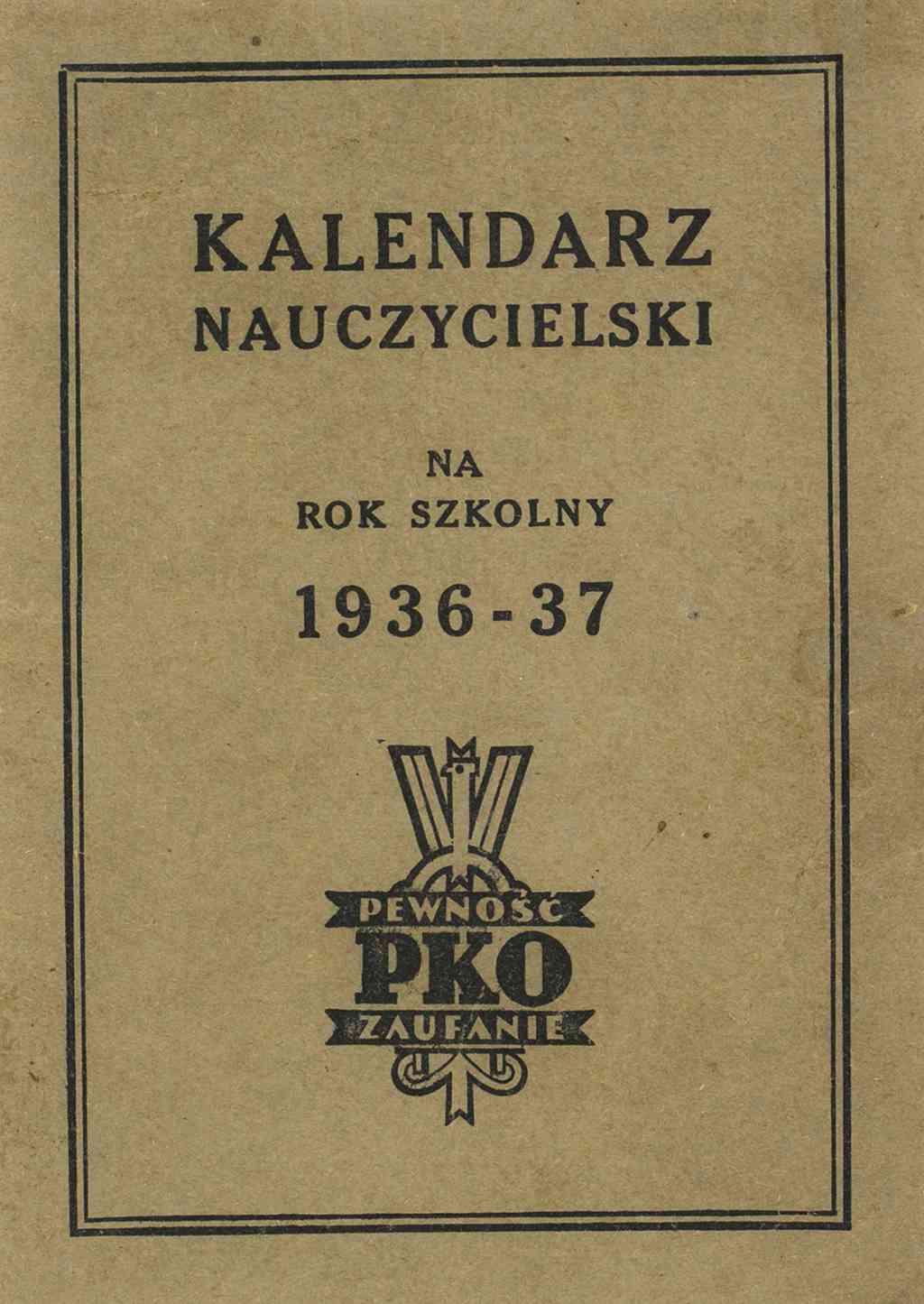 Kalendarz nauczycielski na rok szkolny 1936/1937