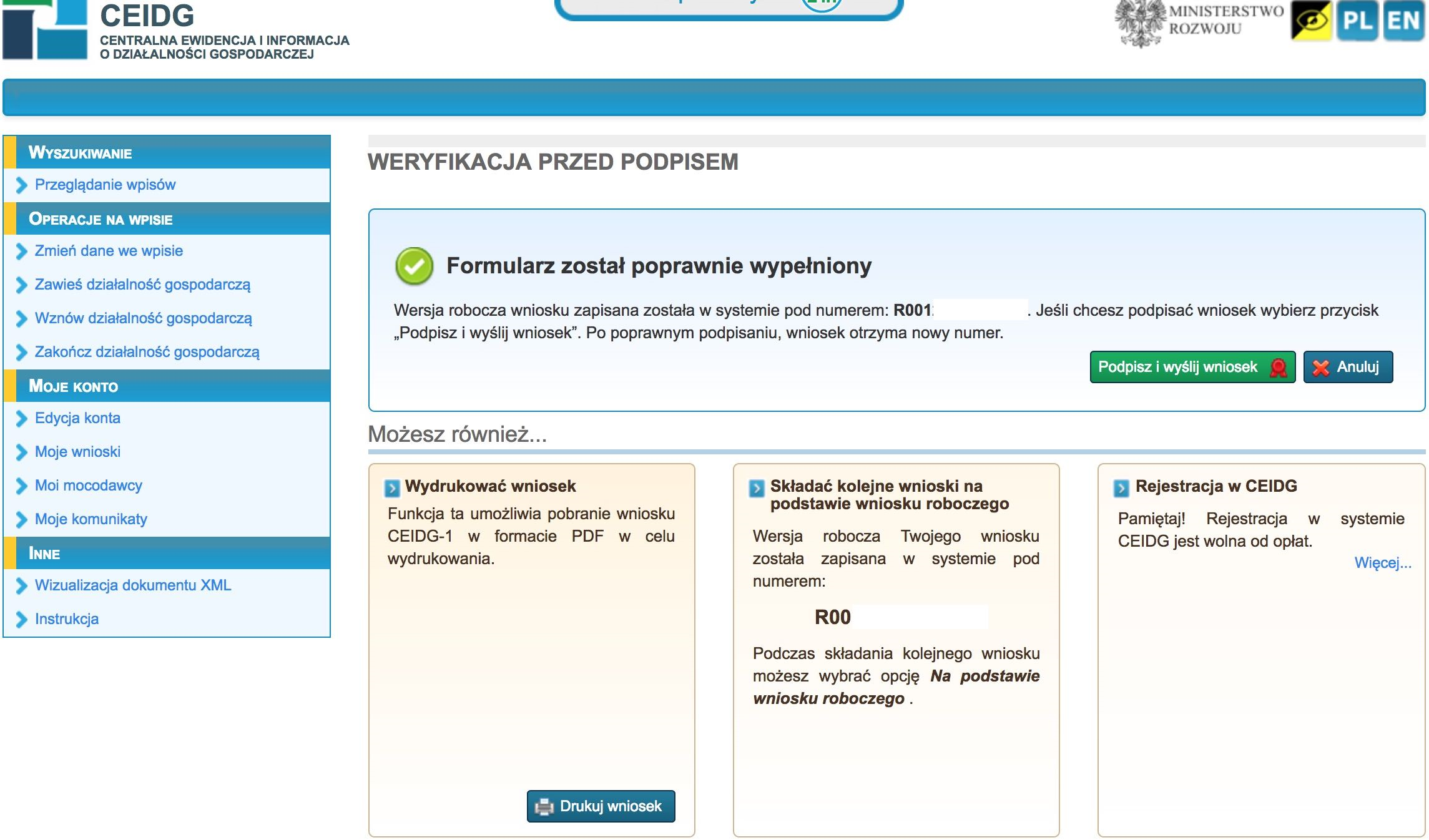 Weryfikacja przed podpisem