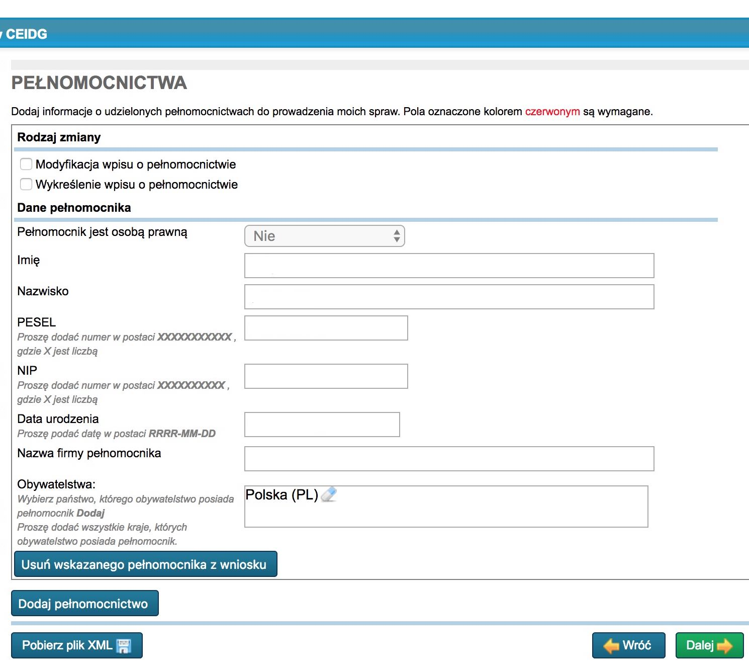 Pełnomocnictwa