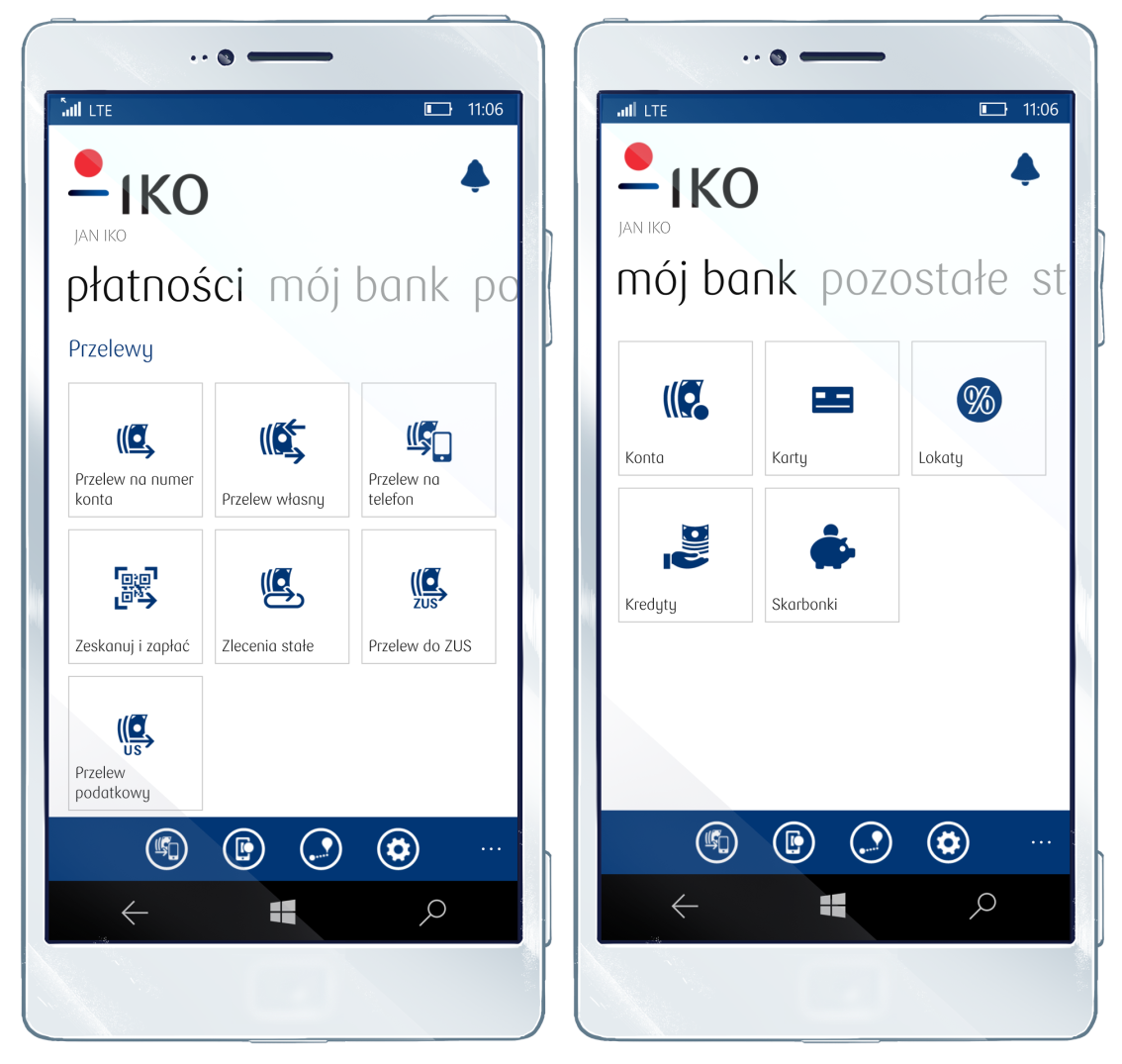 Zawnioskuj przez aplikację IKO o nową lokatę, konto oszczędnościowe lub debet na koncie (Windows Phone)
