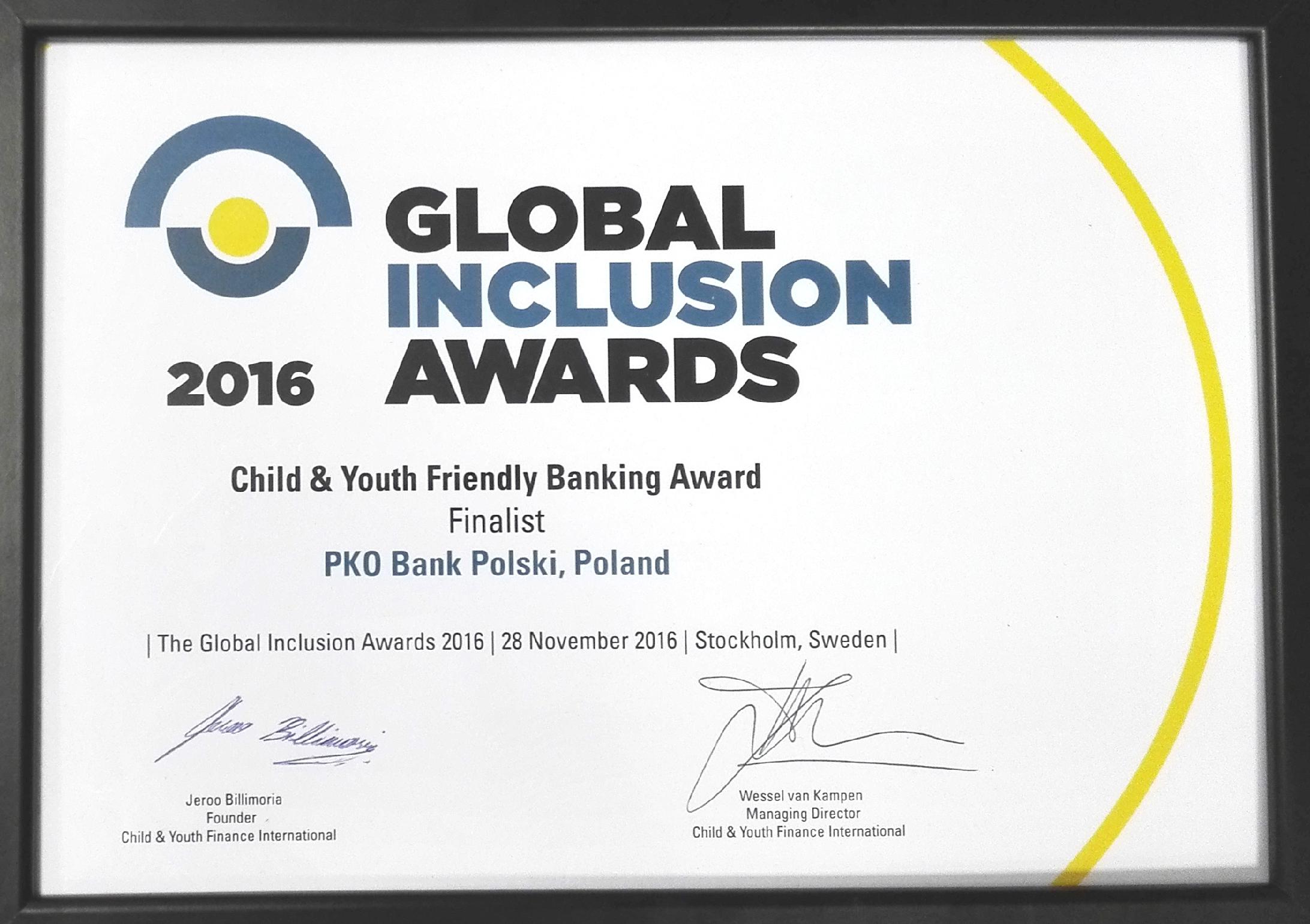SKO PKO Banku Polskiego finalistą konkursu The Global Inclusion Awards 2016