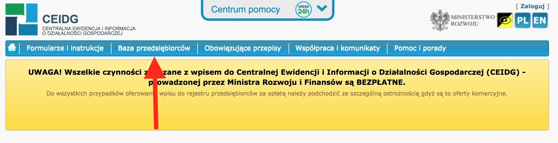 Zaświadczenie o wpisie do CEIDG