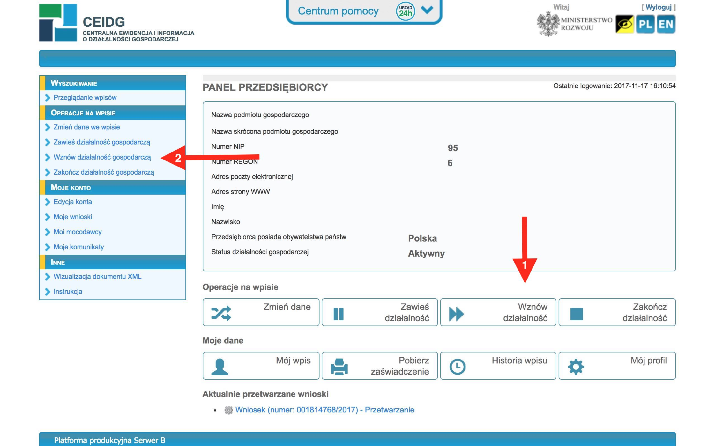 Jak wznowić działalność gospodarczą przez internet