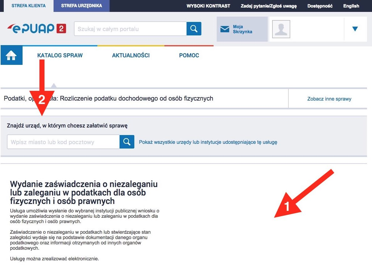 Zaświadczenie o niezaleganiu w podatkach