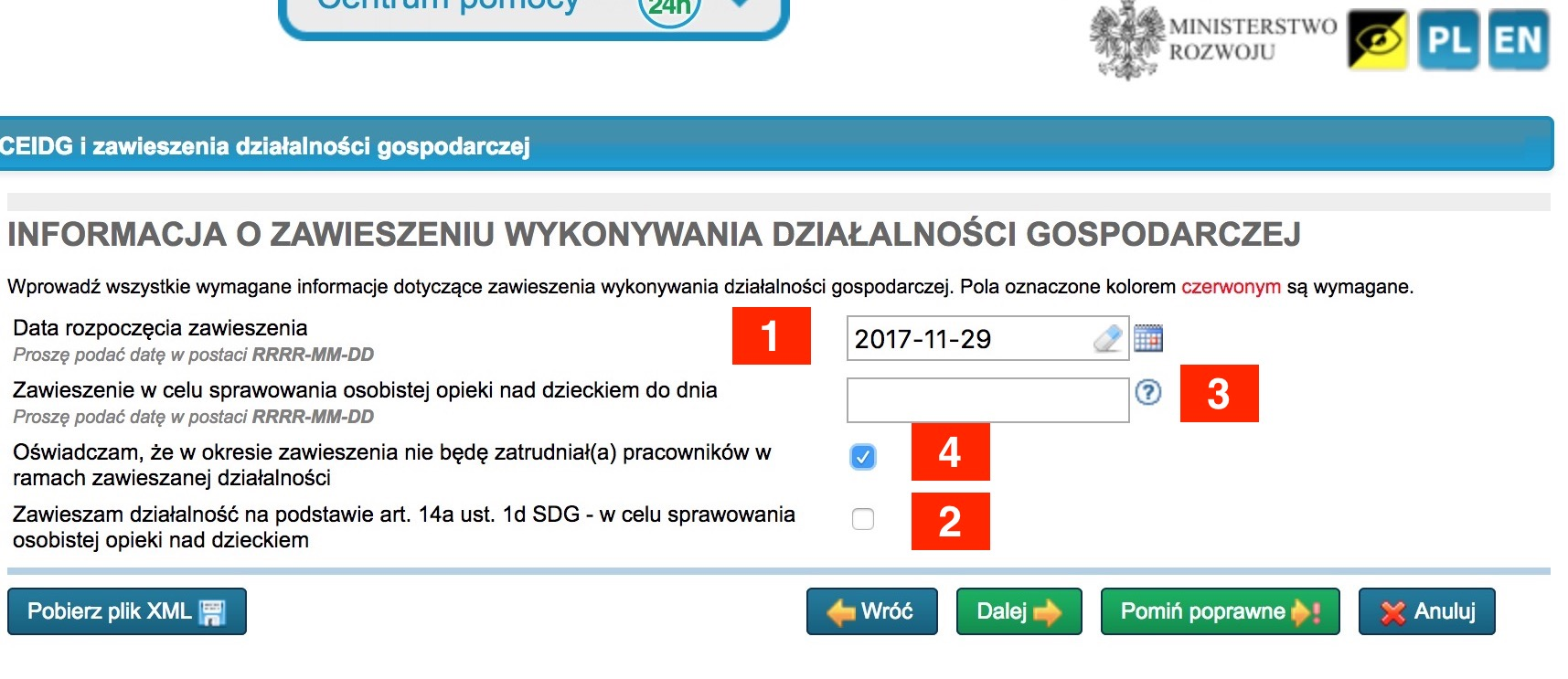 Jak zawiesić działalność przez internet
