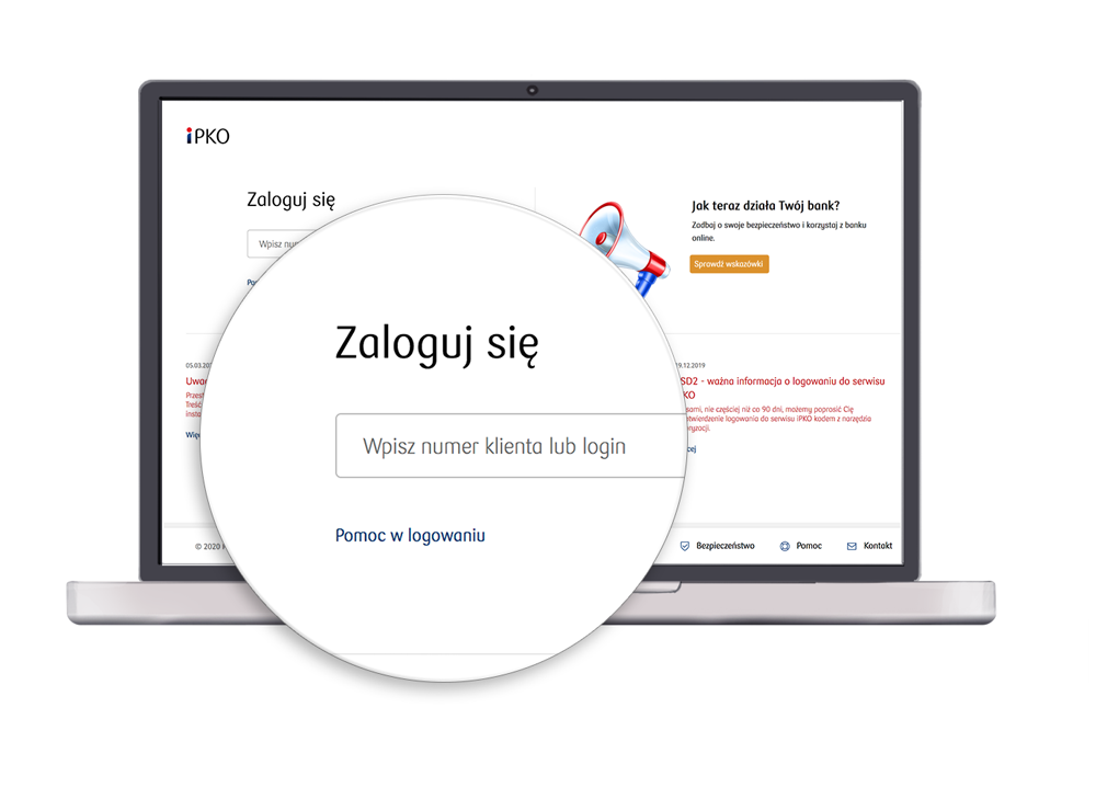 Wejdź na stronę www.ipko.pl, wybierz Pomoc w logowaniu, a następnie kliknij Odzyskaj hasło