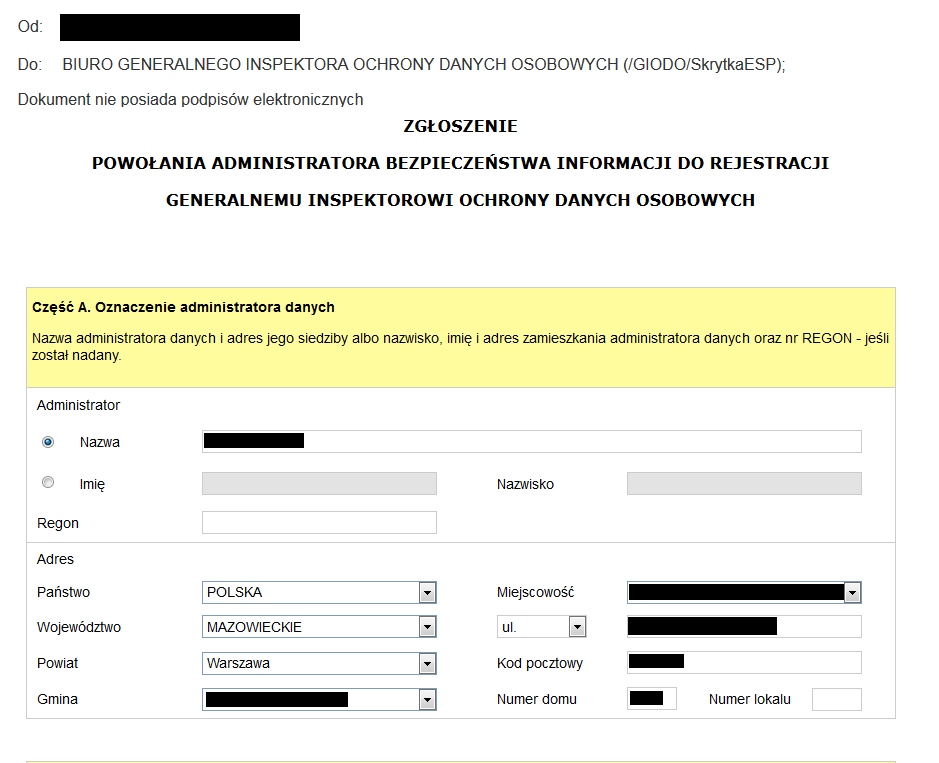 Następnie przechodzisz do widoku zgłoszenia. Formularz jest widoczny na jednym ekranie i jest domyślnie wypełniony Twoim nazwiskiem